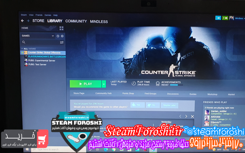 فروش اکانت استیم کد ۹۷۲۲