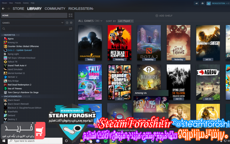 فروش اکانت استیم کد ۹۷۳۲