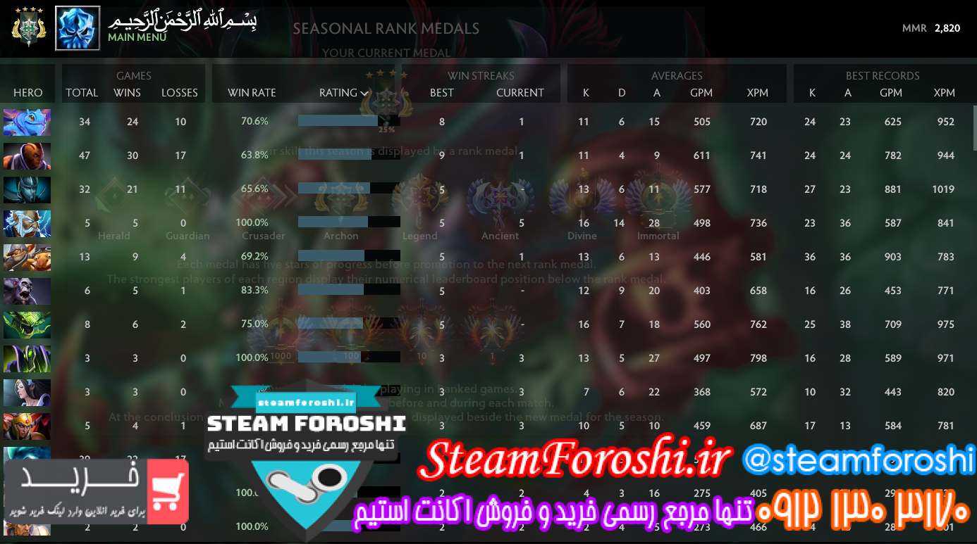 فروش اکانت دوتا ۲ کد ۹۸۱۴