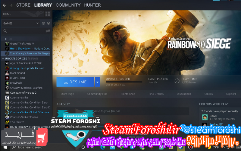 فروش اکانت استیم کد ۹۹۹۸