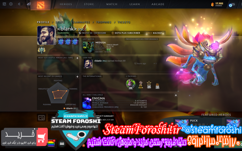 فروش اکانت دوتا ۲ کد ۹۸۵۱