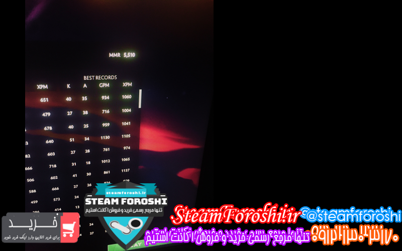 فروش اکانت دوتا ۲ کد ۹۸۸۵