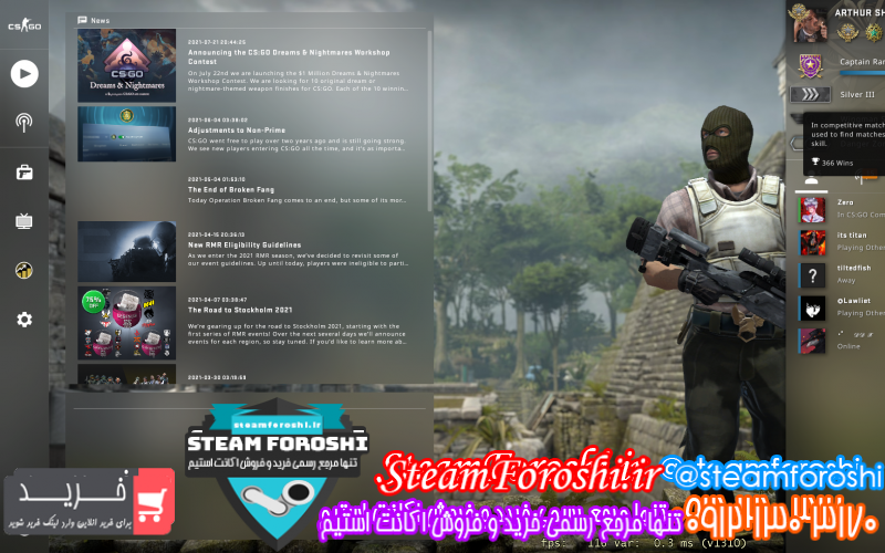 فروش اکانت cs go کد ۹۹۰۳