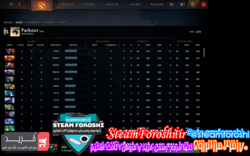 فروش اکانت دوتا ۲ کد ۱۰۱۵۱