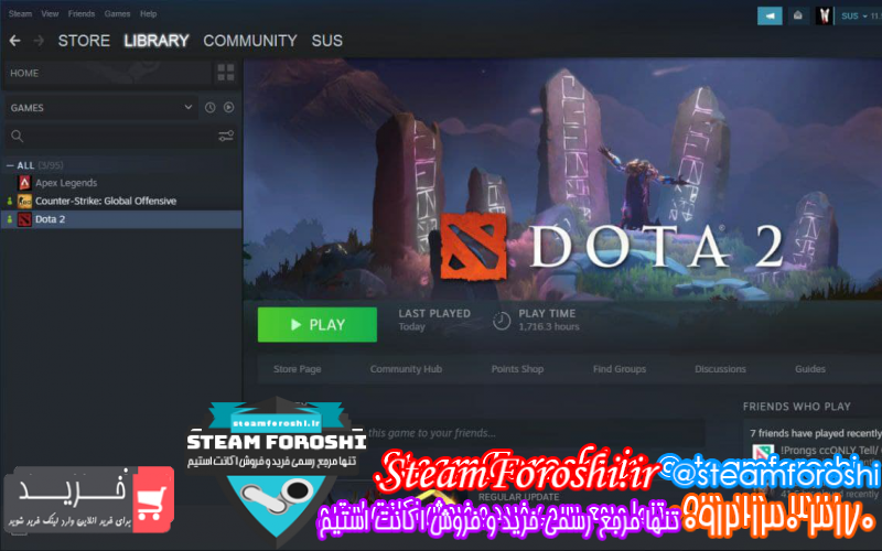 فروش اکانت استیم کد ۱۰۰۳۳