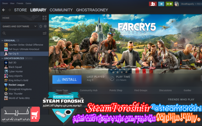 فروش اکانت استیم کد ۱۰۰۳۷