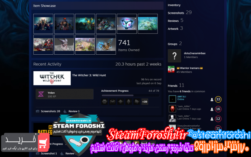 فروش اکانت دوتا ۲ کد ۱۰۰۴۱