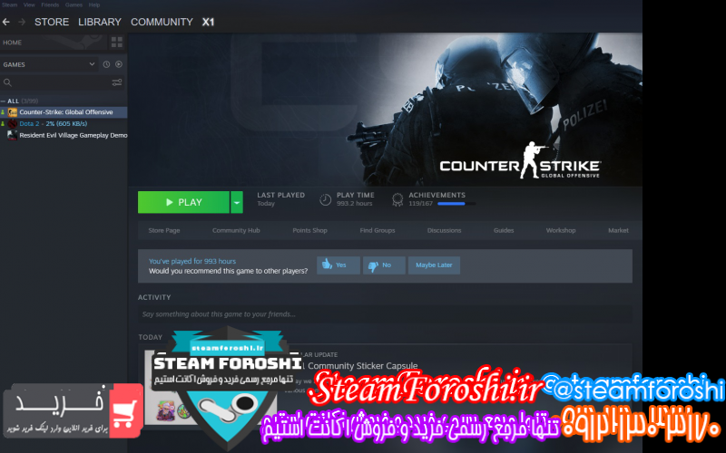 فروش اکانت استیم کد ۱۰۰۶۵