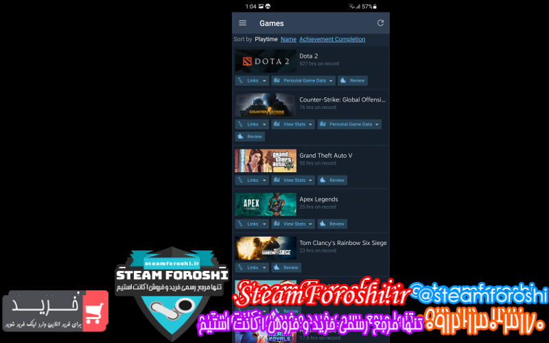 فروش اکانت استیم کد ۱۰۰۶۸