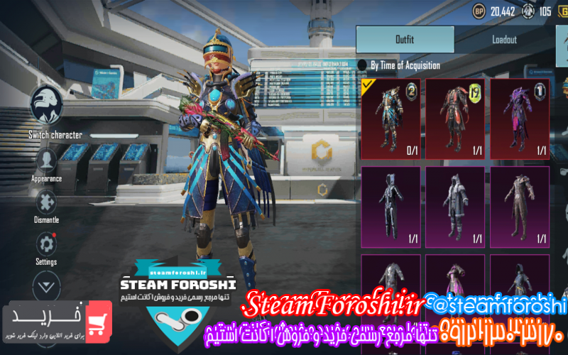 فروش اکانت پابجی کد ۱۰۰۲۱