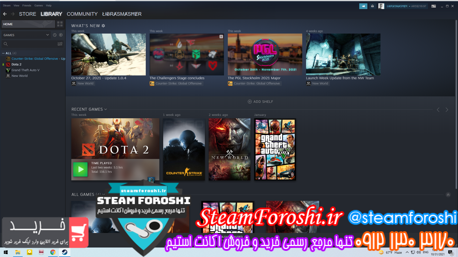 فروش اکانت استیم کد ۱۰۳۲۱