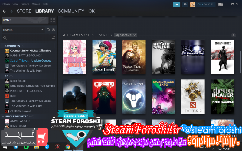 فروش اکانت استیم کد ۱۰۲۳۳