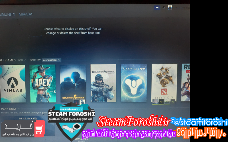 فروش اکانت استیم کد ۱۰۱۷۲