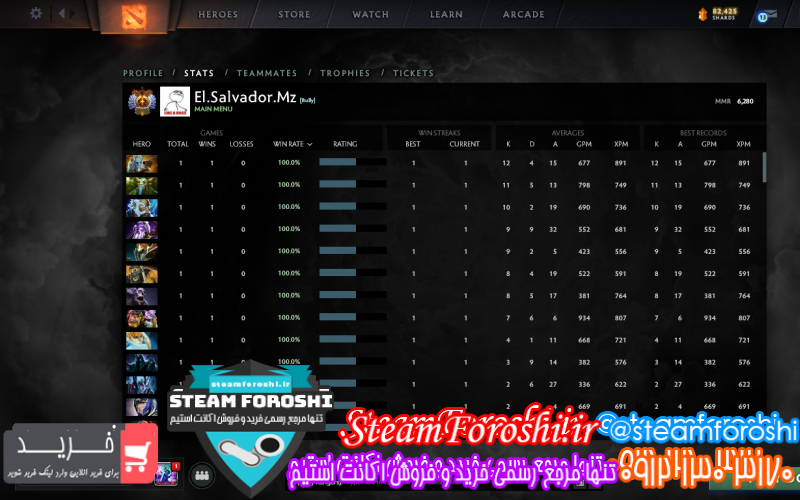 فروش اکانت دوتا ۲ کد ۱۰۴۶۰