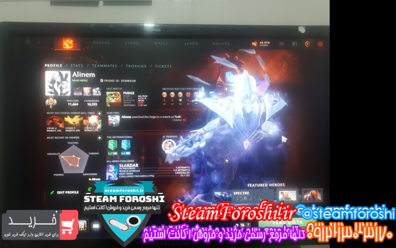 فروش اکانت دوتا ۲ کد ۱۰۴۶۱