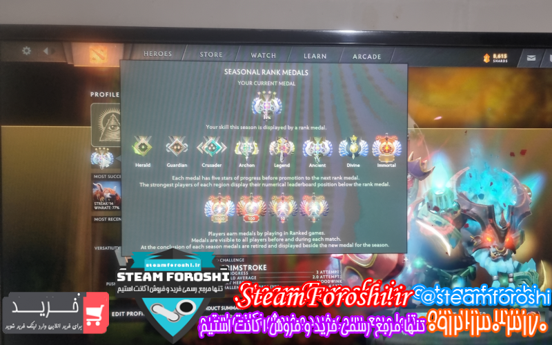 فروش اکانت دوتا ۲ کد ۱۰۳۵۲