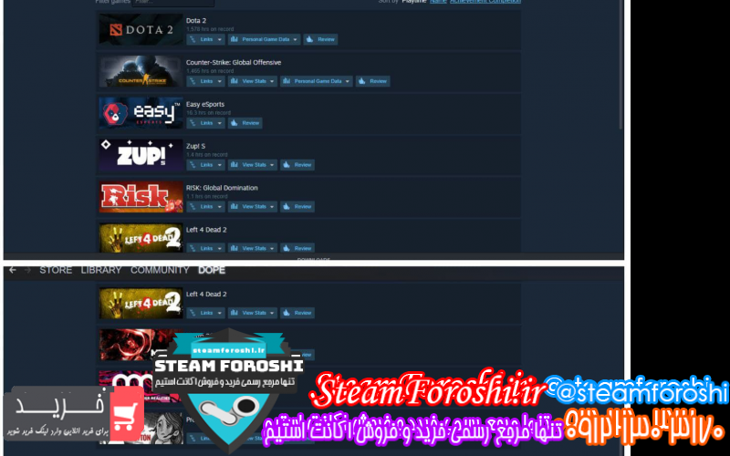 فروش اکانت استیم کد ۱۰۳۵۵