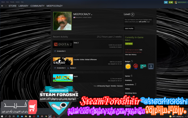 فروش اکانت استیم کد ۱۰۳۶۰