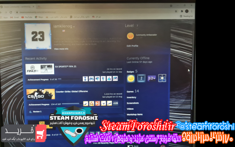فروش اکانت cs go کد ۱۰۳۷۵
