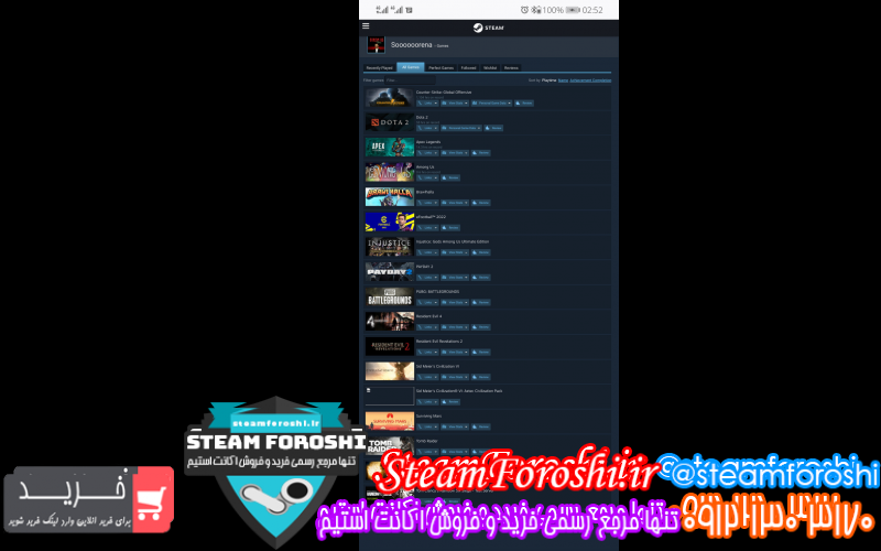 فروش اکانت استیم کد ۱۰۳۸۱