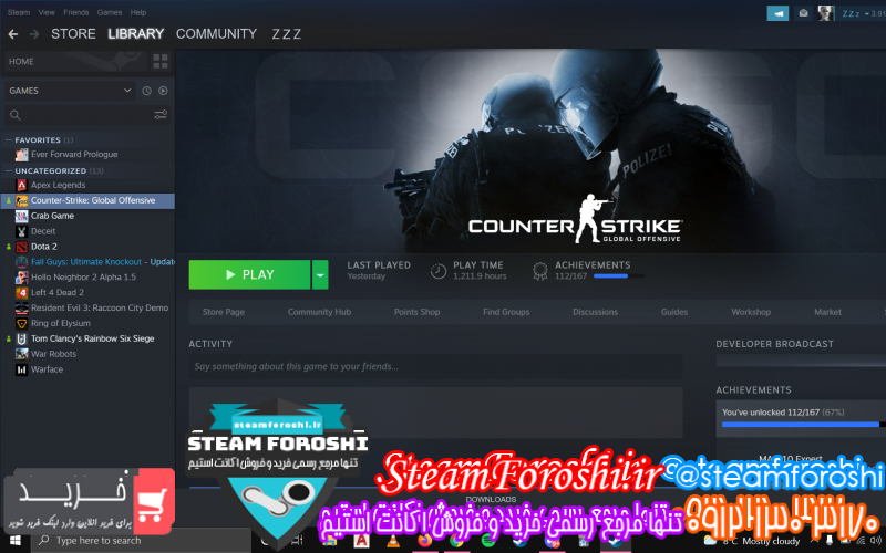 فروش اکانت استیم کد ۱۰۴۰۱