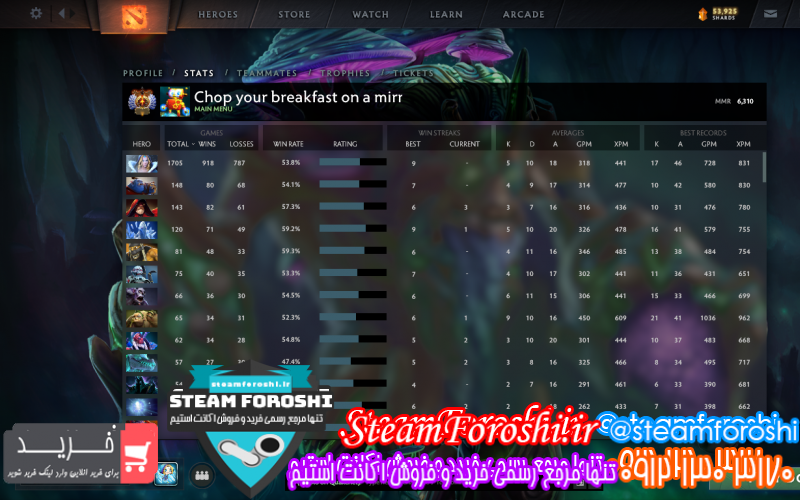 فروش اکانت دوتا ۲ کد ۱۰۳۲۴