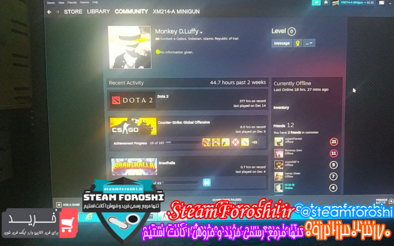 فروش اکانت استیم کد ۱۰۶۲۴