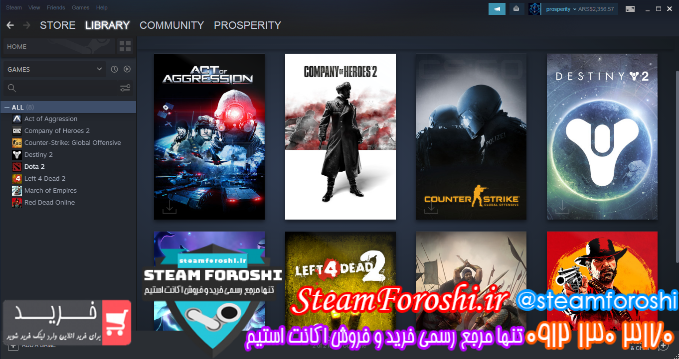 فروش اکانت استیم کد ۱۰۶۷۲