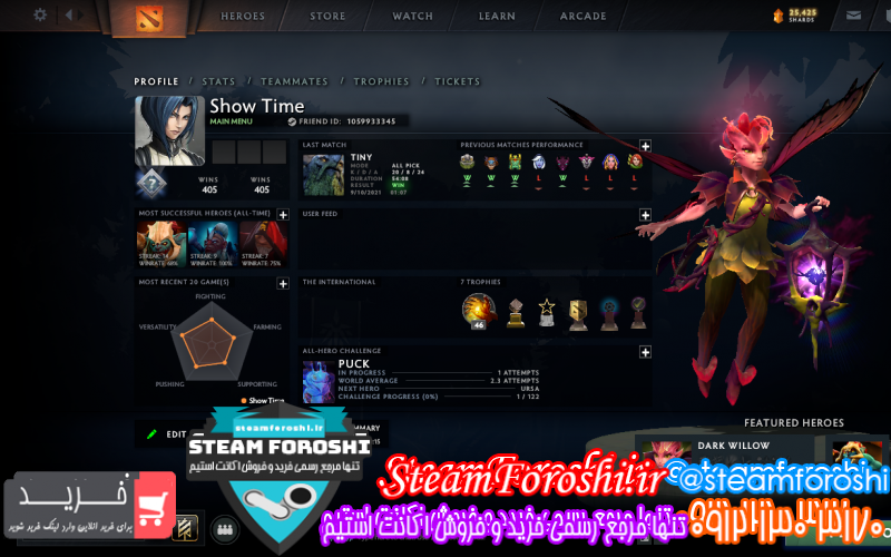 فروش اکانت دوتا ۲ کد ۱۰۵۷۱