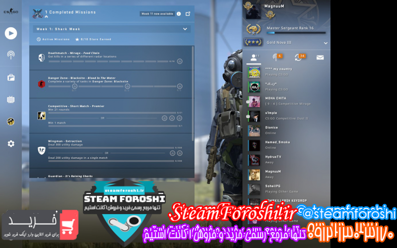 فروش اکانت cs go کد ۱۰۵۷۵