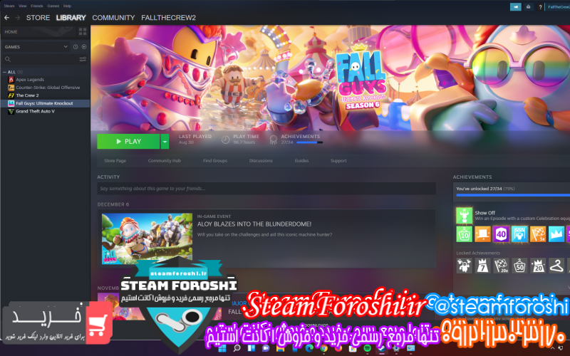 فروش اکانت استیم کد ۱۰۵۹۰