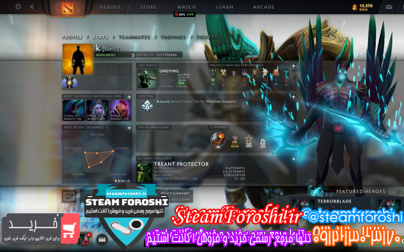 فروش اکانت دوتا ۲ کد ۱۰۸۰۵