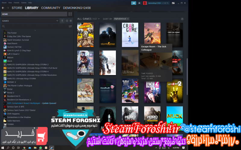 فروش اکانت استیم کد ۱۰۸۱۲