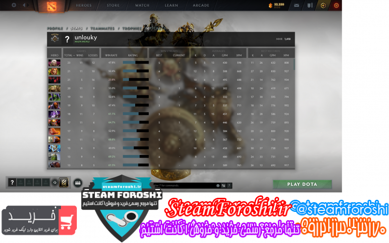 فروش اکانت دوتا ۲ کد ۱۰۷۵۱