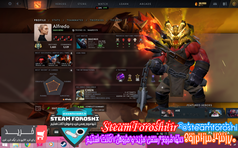 فروش اکانت دوتا ۲ کد ۱۰۷۶۲