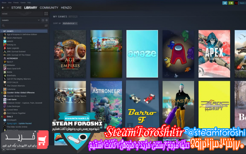 فروش اکانت استیم کد ۱۰۷۷۷