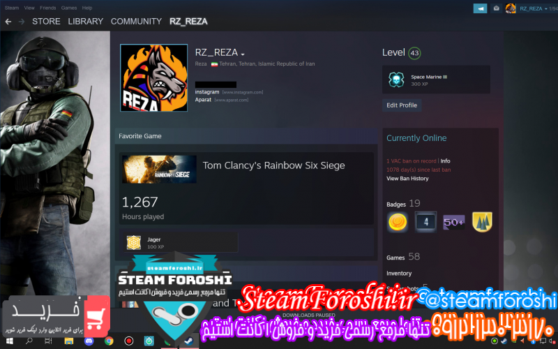 فروش اکانت استیم کد ۱۰۷۱۱