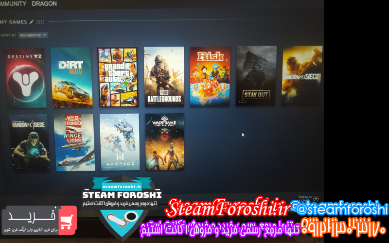 فروش اکانت استیم کد ۱۰۹۹۹