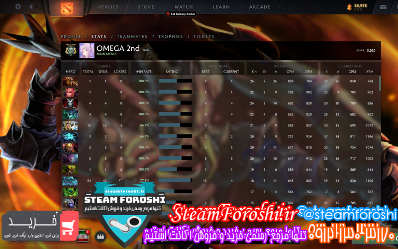 فروش اکانت دوتا ۲ کد ۱۰۸۸۸