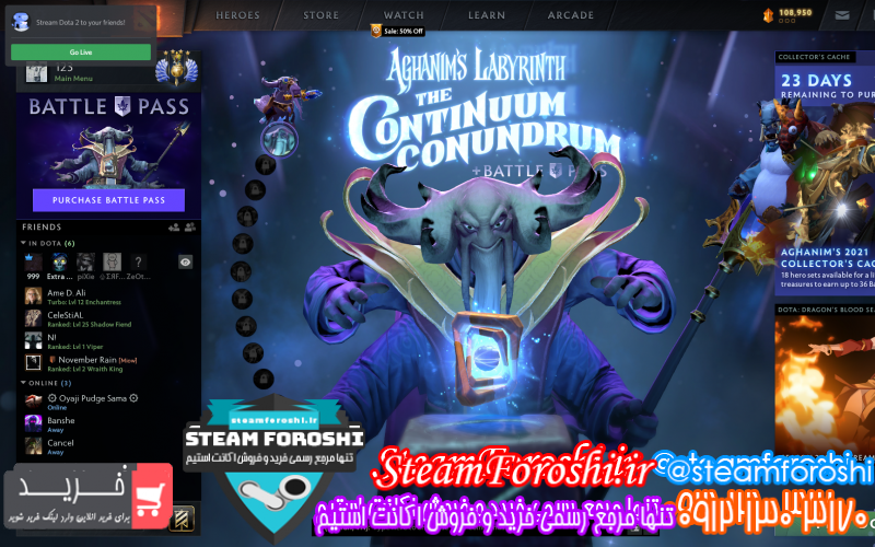 فروش اکانت دوتا ۲ کد ۱۰۸۷۲