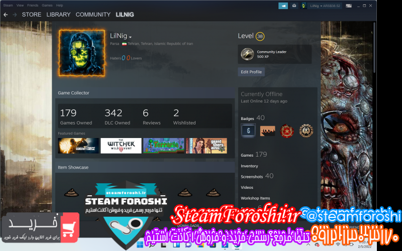 فروش اکانت استیم کد ۱۰۹۱۵