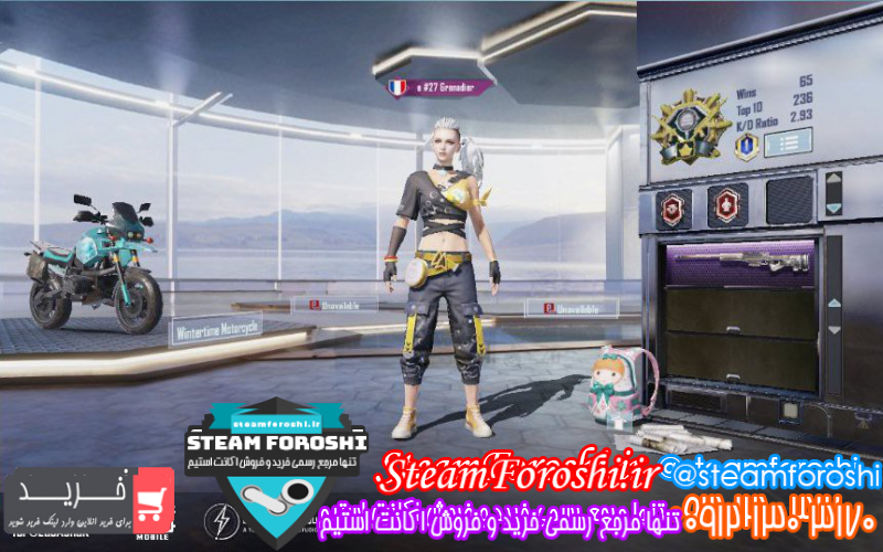 فروش اکانت پابجی کد ۱۱۱۷۵