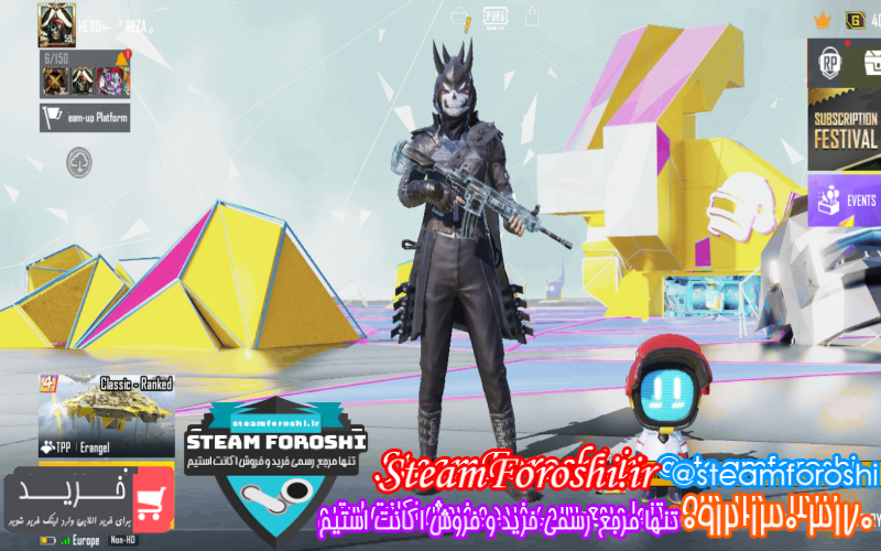 فروش اکانت پابجی کد ۱۱۲۰۹