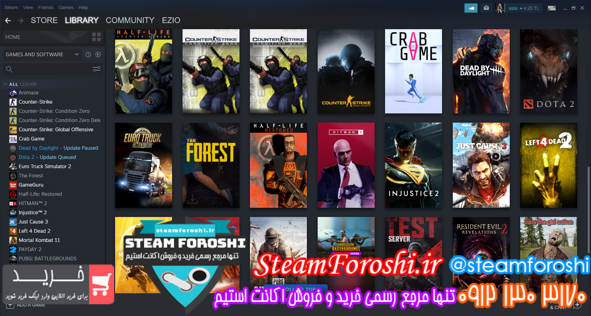 فروش اکانت استیم کد ۱۱۱۲۵