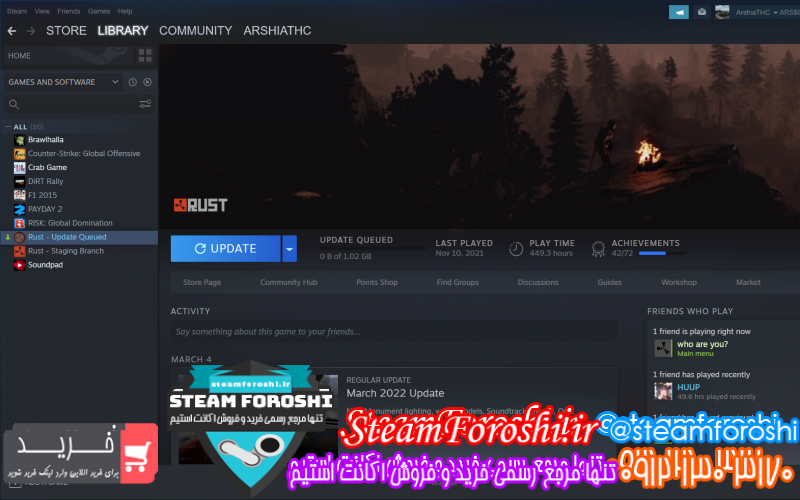 فروش اکانت استیم کد ۱۱۱۲۶