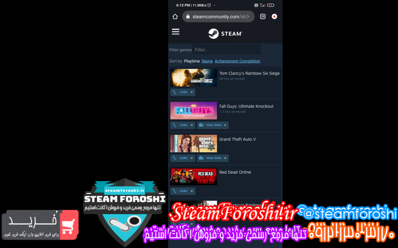 فروش اکانت استیم کد ۱۱۳۵۴