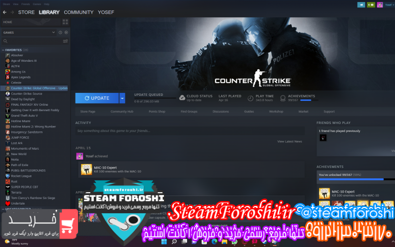 فروش اکانت استیم کد ۱۱۳۸۳