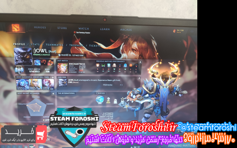 فروش اکانت دوتا ۲ کد ۱۱۲۵۶