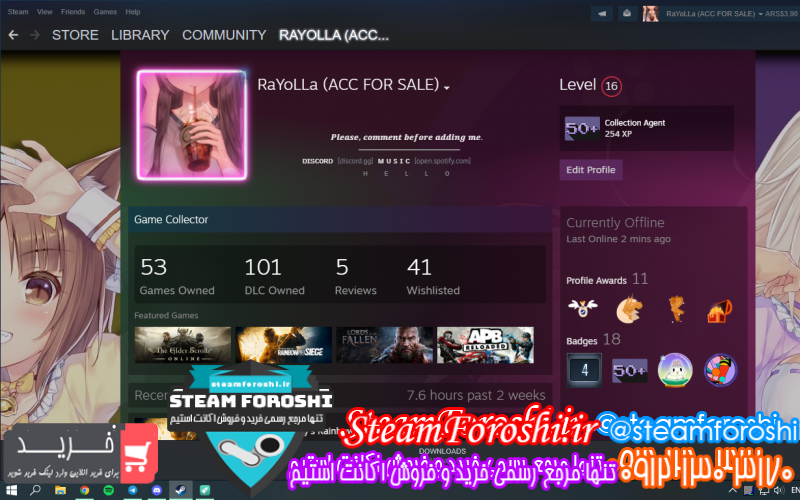 فروش اکانت استیم کد ۱۱۳۰۴