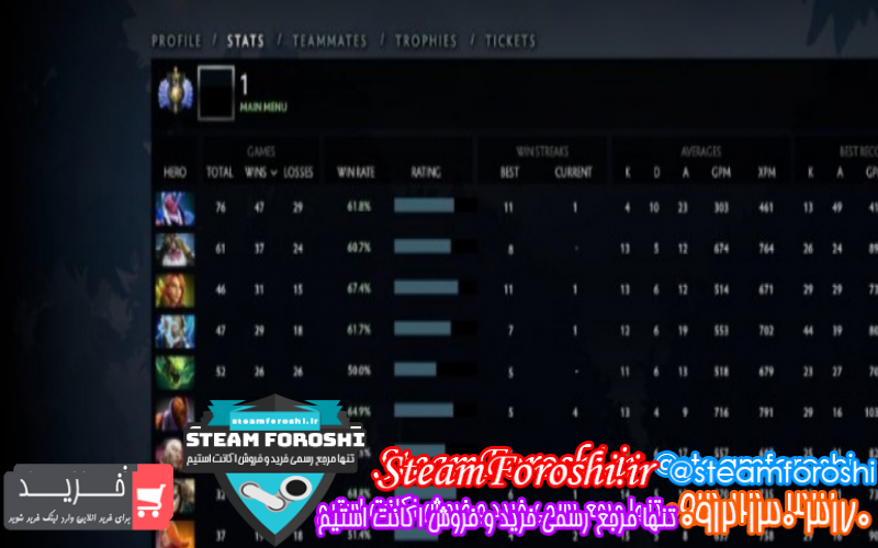 فروش اکانت دوتا 2 کد 11497